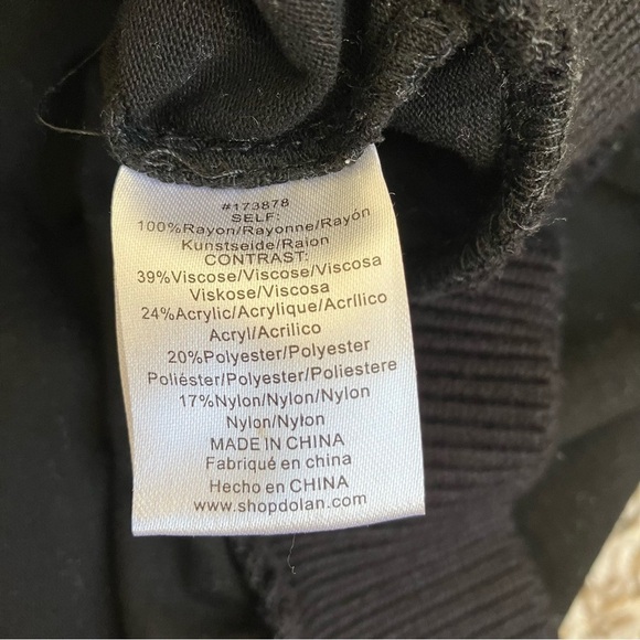 Anthropologie Dolan Boho Fringed Knit Sweater Mock Neck Puff Sleeves Black XXS - Picture 12 of 16